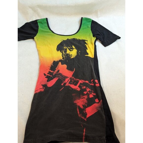 Bob Marley Shirt Womens Small Short Sleeve Graphic Black Zion Rootswear - Picture 2 of 8